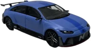1 64 for Hyundai N Vision 74 Diecast Alloy Car Model Miniature Static Collection Displays Ornaments Motor Vehicles Toys(Blue)