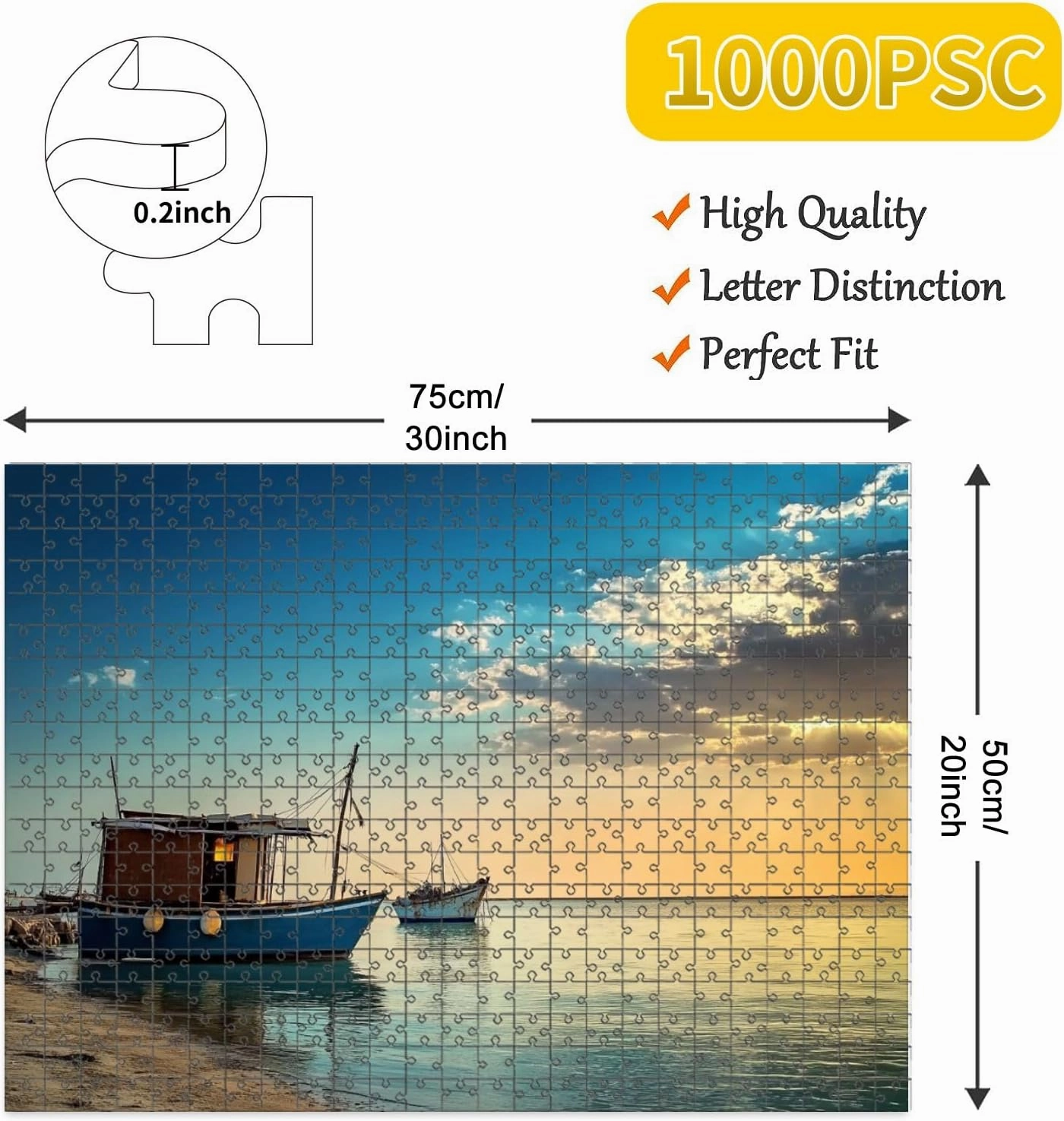 1000 Piece Jigsaw Puzzle Game, Colorful Wonderful Morning View Dammam sea Side Large Puzzle Artwork for Adults Teens Challenging Puzzle Game Nights Toy Gift