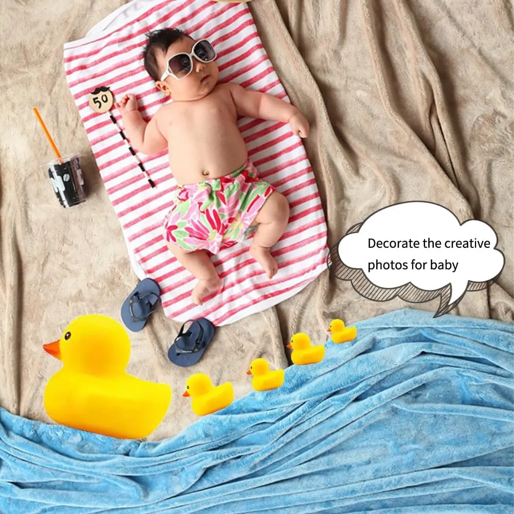 10.3" No Hole Giant/Big/Large Waterproof No 'Bebe' Noise Rubber Funny Yellow Duck/Ducikes Bath/Pool/Water Toy Without Hole for Kids Office Home Desktop Decor and IT Programmer Partner