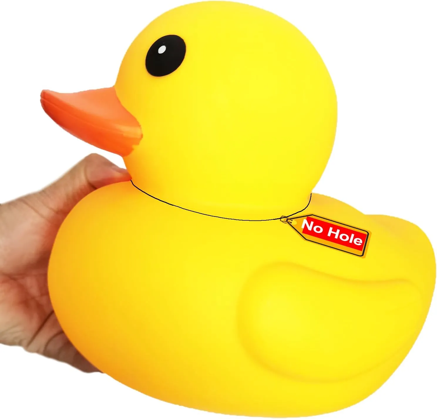 10.3" No Hole Giant/Big/Large Waterproof No 'Bebe' Noise Rubber Funny Yellow Duck/Ducikes Bath/Pool/Water Toy Without Hole for Kids Office Home Desktop Decor and IT Programmer Partner