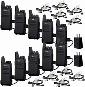 10 Pack TIDRADIO TD-M8s Walkie Talkies with Earpiece,Portable FRS Two-Way Radios Rechargeable,Rugged 2 Way Radios,VOX Hands Free,Long Range Walkie-talkies for Adults,Suitable for School Church