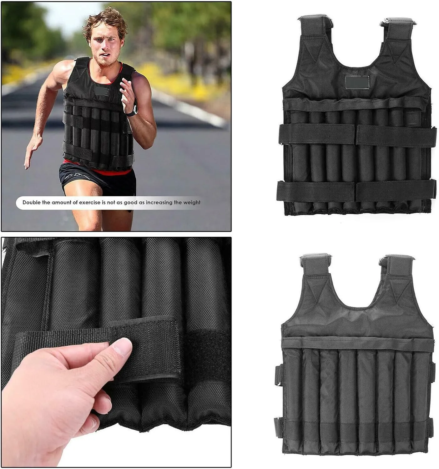 110LB Weighted Vests Workout Vests, Adjustable Body Weight Vest with Reflective Stripe Running Vest for Men Women Strength Training, Training Workout, Jogging, Walking