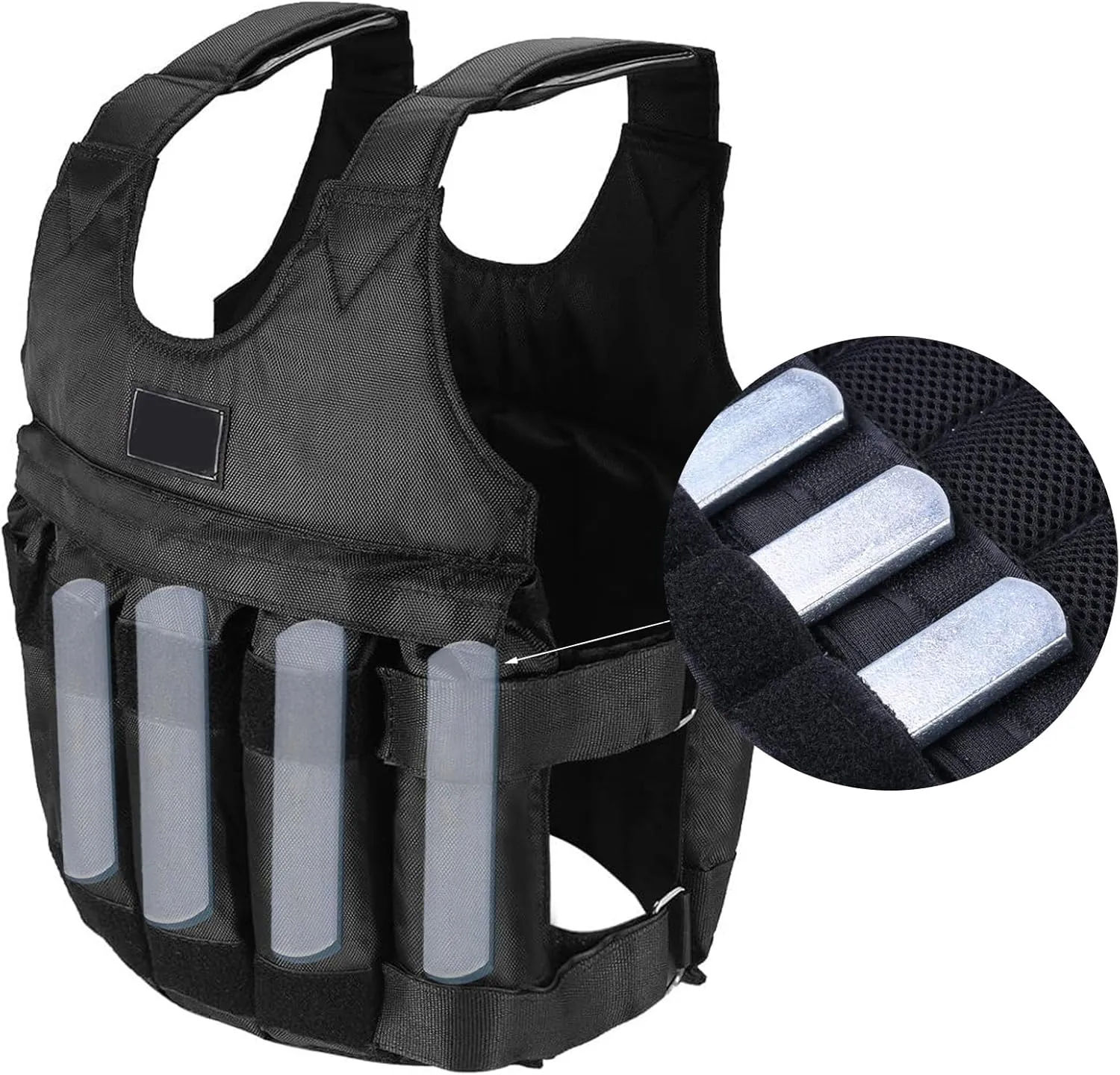 110LB Weighted Vests Workout Vests, Adjustable Body Weight Vest with Reflective Stripe Running Vest for Men Women Strength Training, Training Workout, Jogging, Walking