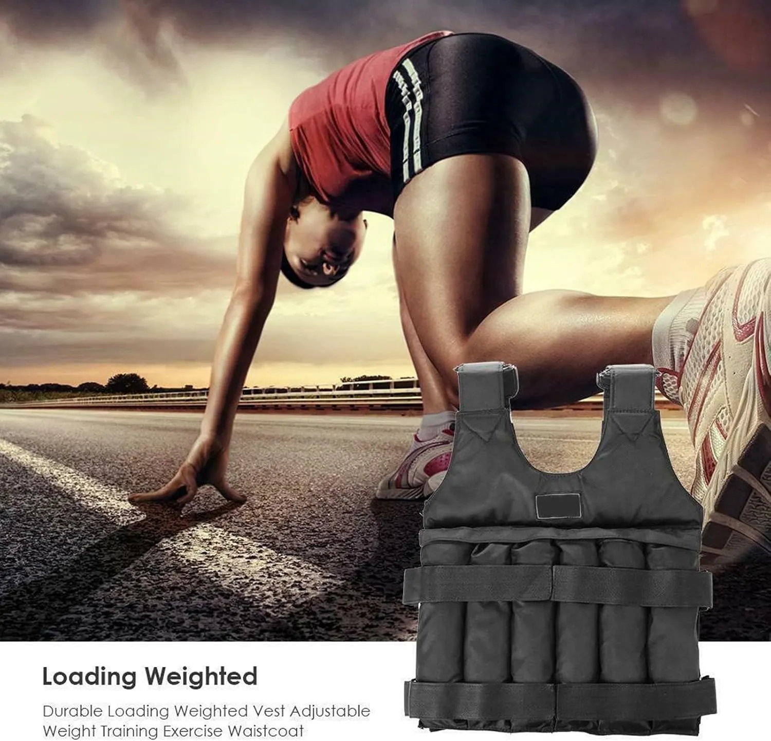 110LB Weighted Vests Workout Vests, Adjustable Body Weight Vest with Reflective Stripe Running Vest for Men Women Strength Training, Training Workout, Jogging, Walking
