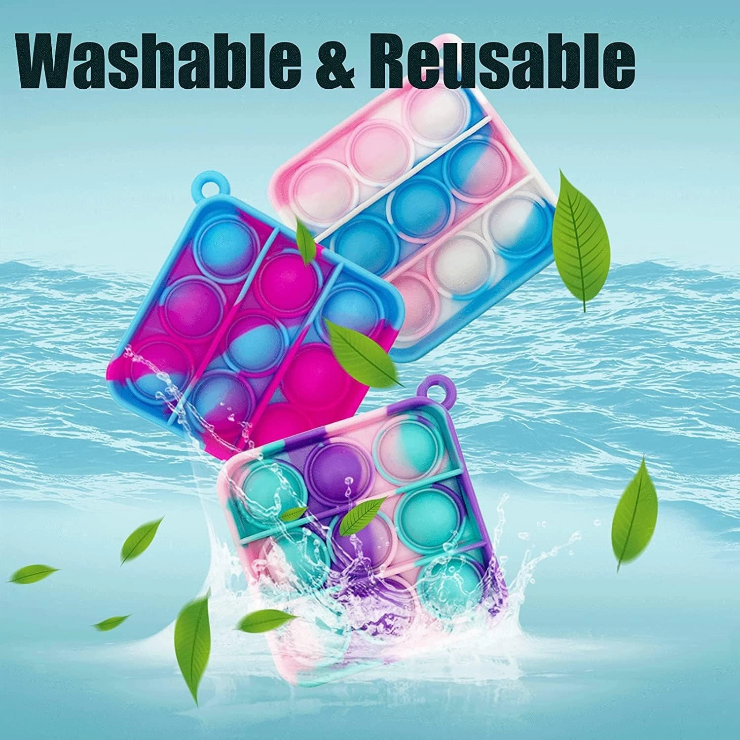110Pcs Random Color Mini Pop Keychain Fidget Toy Push Bubble Pop Silicone Squeeze Sensory Toys Make Fun for Kids Anxiety Stress Reliever for Adults
