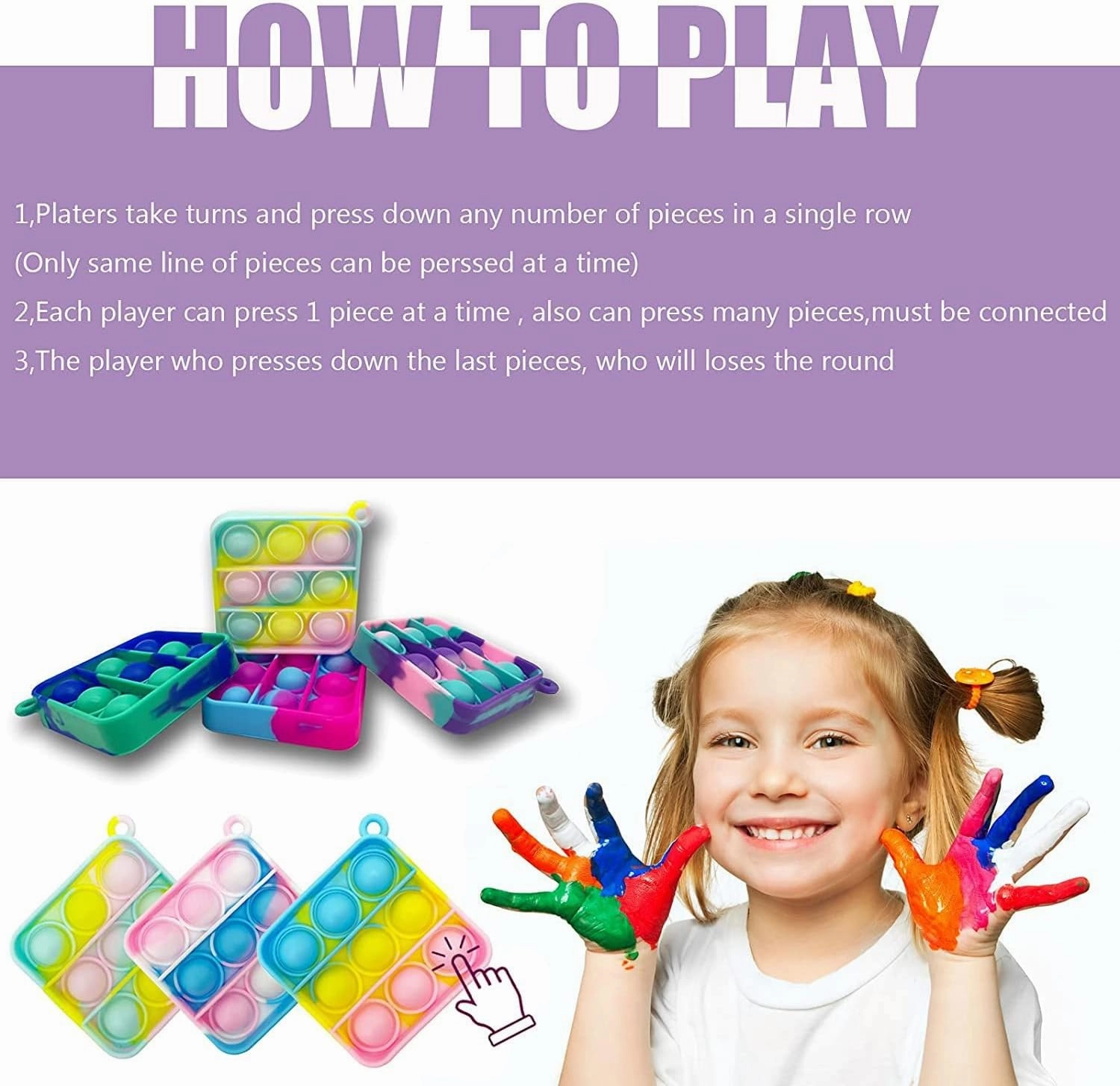 110Pcs Random Color Mini Pop Keychain Fidget Toy Push Bubble Pop Silicone Squeeze Sensory Toys Make Fun for Kids Anxiety Stress Reliever for Adults