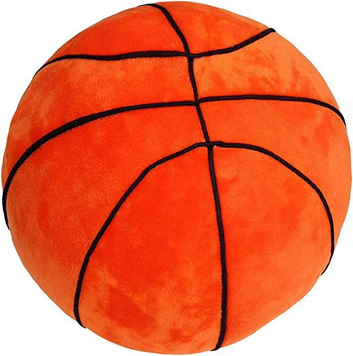12 Inch Fluffy Round Basketball Hugging Pillow Stuffed Plush Toy Soft Plushies Throw Pillows Kids' First Basketball Gift for Kids Or Baby