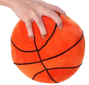 12 Inch Fluffy Round Basketball Hugging Pillow Stuffed Plush Toy Soft Plushies Throw Pillows Kids' First Basketball Gift for Kids Or Baby