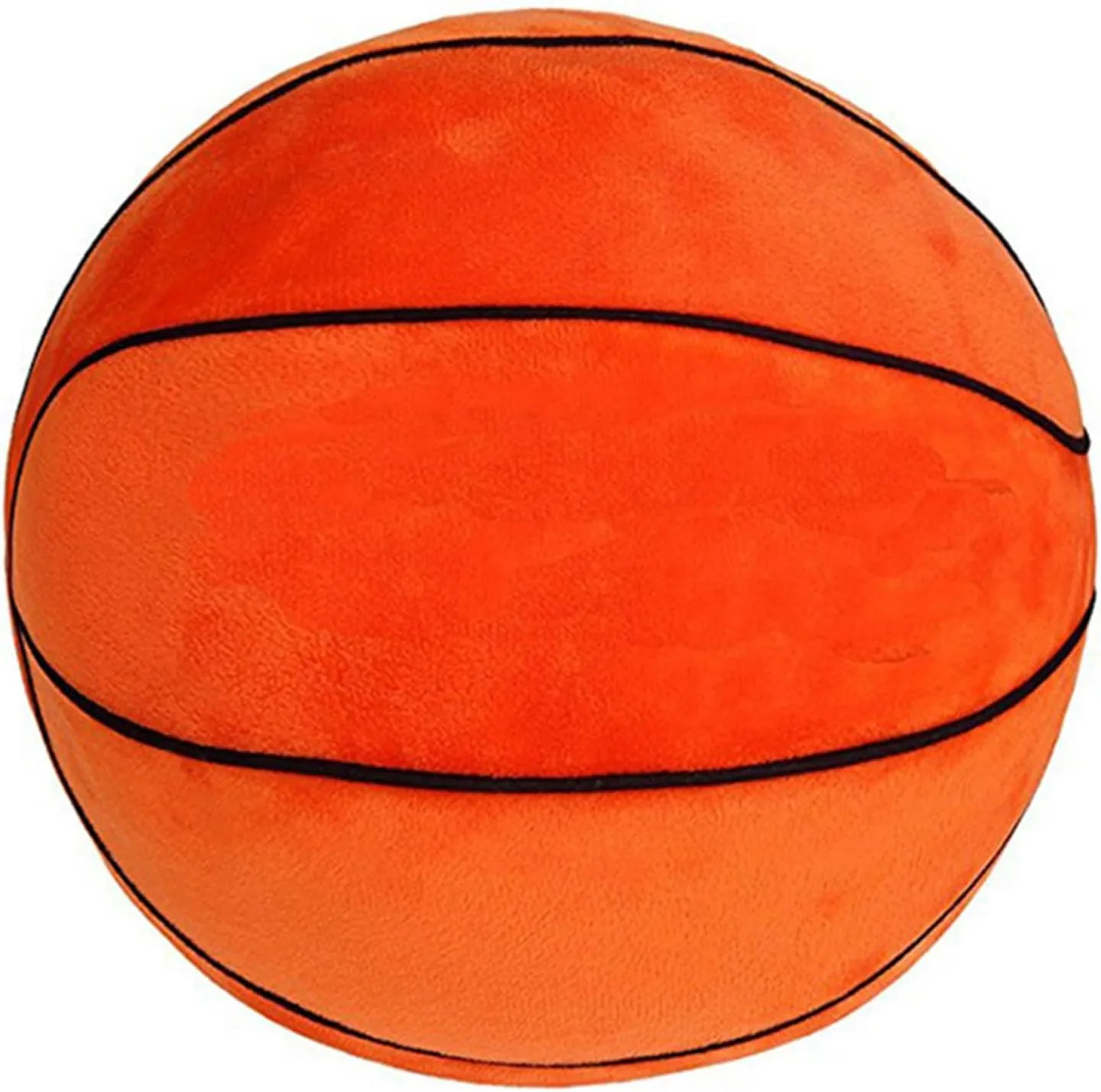 12 Inch Fluffy Round Basketball Hugging Pillow Stuffed Plush Toy Soft Plushies Throw Pillows Kids' First Basketball Gift for Kids Or Baby