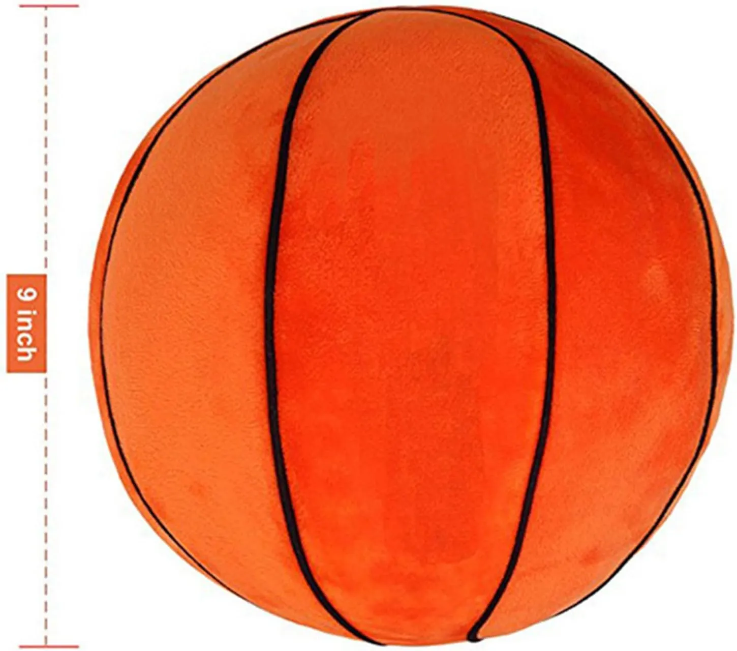 12 Inch Fluffy Round Basketball Hugging Pillow Stuffed Plush Toy Soft Plushies Throw Pillows Kids' First Basketball Gift for Kids Or Baby