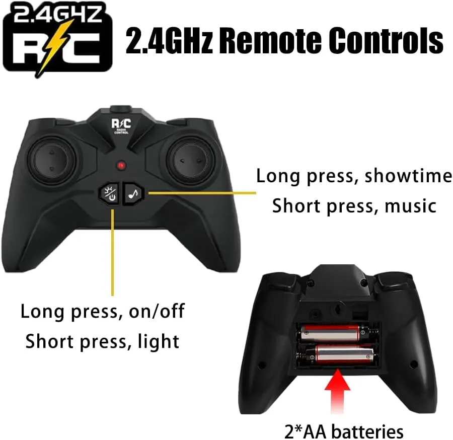 1:20 RC Car for Kids, 2.4GHz Remotes, Red Shark Monster Truck Toys, All Terrain Stunt Remote Control Car with Music, Light, 2 Rechargeable Batteries, Gifts Presents for Boys/Girls Ages 3 
