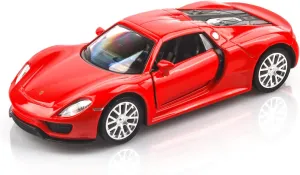1/36 Scale Porsche 918 Spyde Diecast Model Cars,Pull Back Vehicles Porsche Toy Cars,Cars Gifts for Boys Girls (Red)