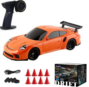 1/43 Mini Gyro RC Drift Car, 2.4G 4WD Full-Proportion RC Electric 15KM/H Racing Drift Car Model with Gyro, Indoor Mini RC Toys Gift (RTR Version)