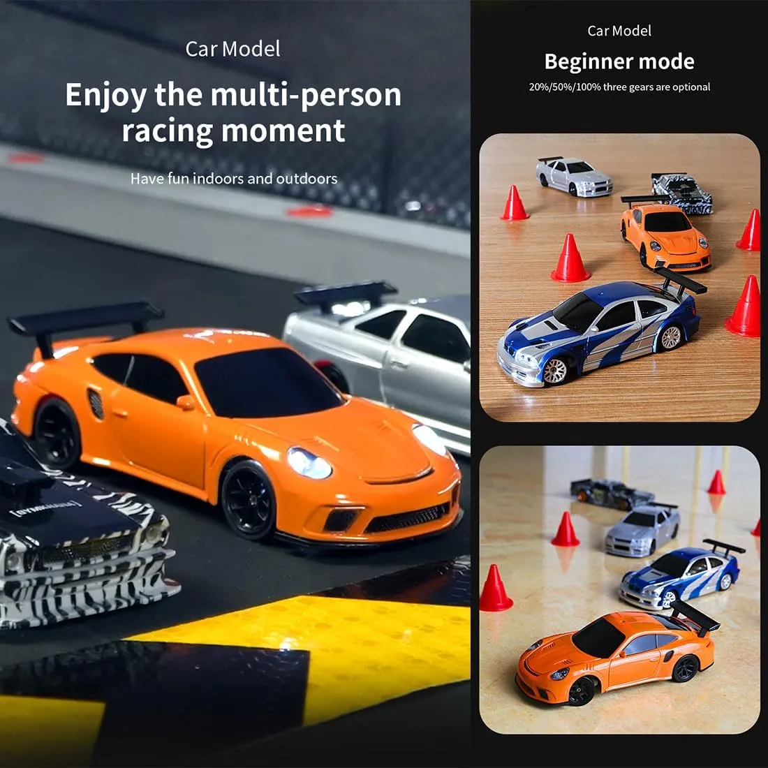 1/43 RC Drift Car Mini RC Car, 2.4G Remote Control Sports Car Remote Control Drift Car for Adults RC Racing Car, Electric RC Racing Drift Car with Lights RC Vehicle Gift -RTR