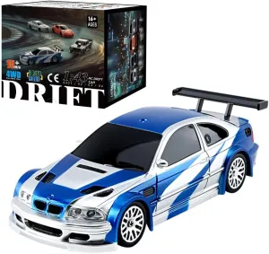 1/43 Scale Electric Mini RC Racing Drift Car, with Lights Kit 2.4G 4WD Remote Control High-Speed Racing Sports Car for Adults Beginner - RTR Version