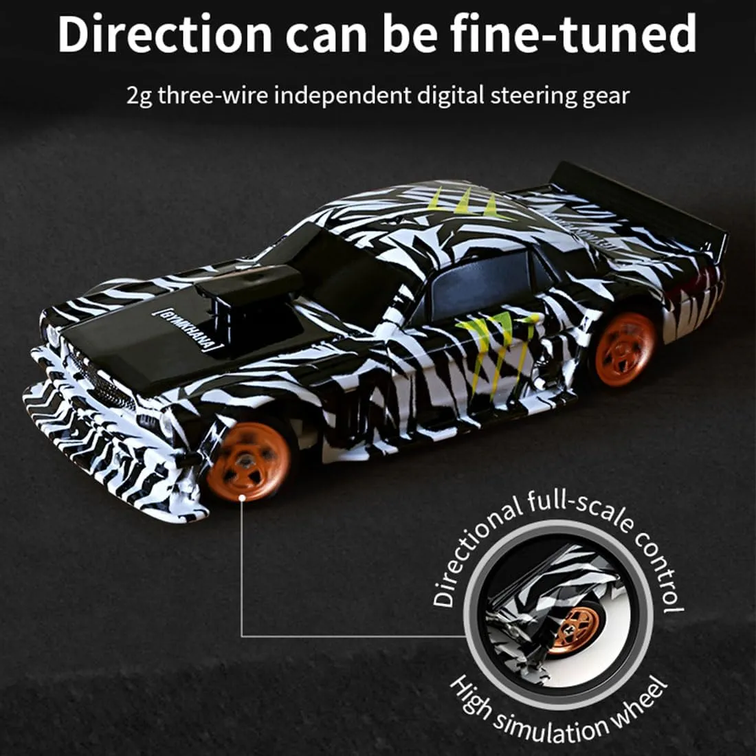1/43 Scale Micro RC Drift Car, 2.4G 4WD Electric Miniature Racing Car Model with Lights, 15KM/H