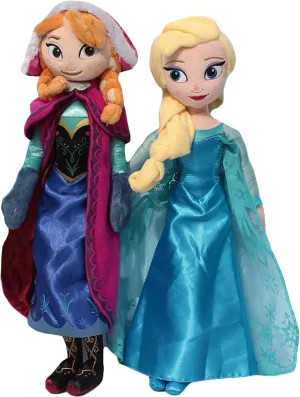 16 Inches Soft Plush Doll Toys Set of 2 - Anna and Blue Princess Doll Stuffed Animals Plush Toys with for Kids Girls Birthday Gift