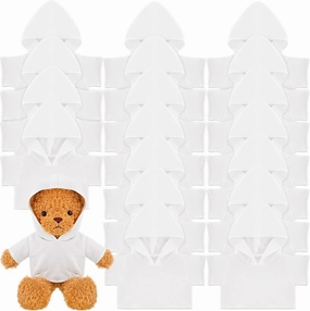 18 Pcs Stuffed Bear Clothes Sublimation Blank Bear Shirt Doll T-Shirts Stuffed Animal Tshirt Basic Hoodie Easy to Wear Fit 14-18 Inches Stuffed Dolls