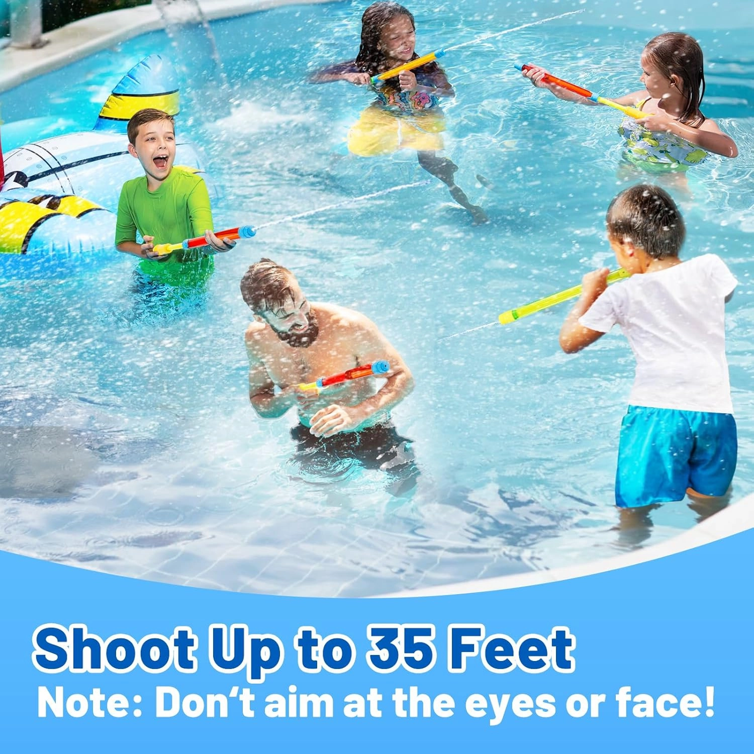 18 Pcs Water Gun -16.5in Bulk Water Soaker Blaster Squirt Gun for Kids Adults, Summer Outdoor Beach Party Games Fighting Play Swimming Pool Toys