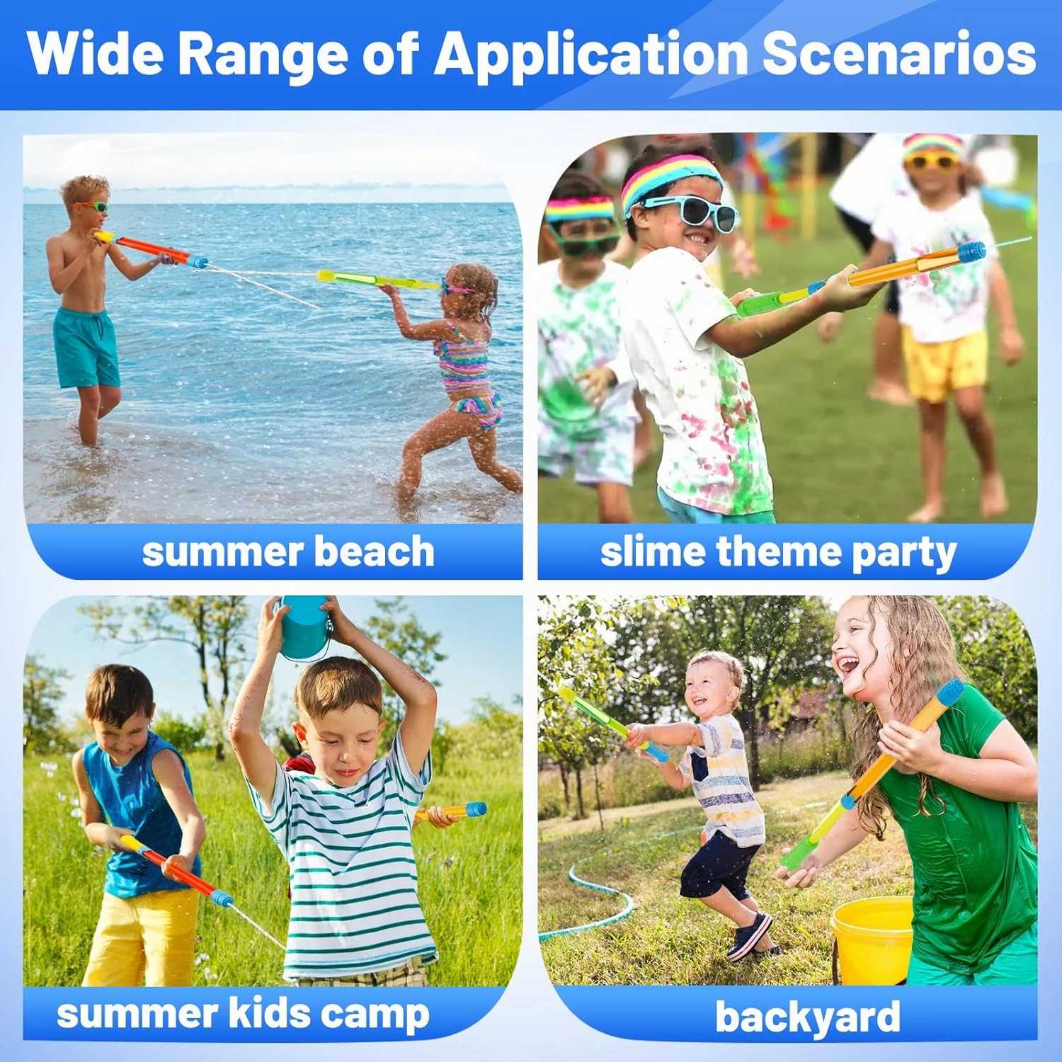 18 Pcs Water Gun -16.5in Bulk Water Soaker Blaster Squirt Gun for Kids Adults, Summer Outdoor Beach Party Games Fighting Play Swimming Pool Toys