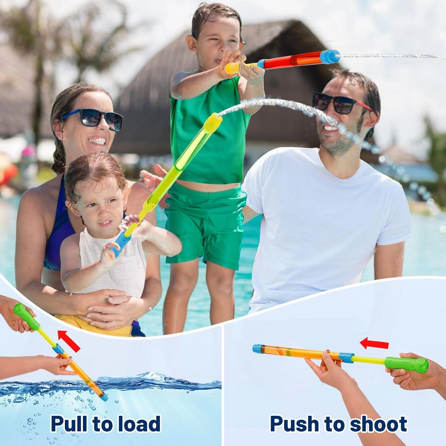 18 Pcs Water Gun -16.5in Bulk Water Soaker Blaster Squirt Gun for Kids Adults, Summer Outdoor Beach Party Games Fighting Play Swimming Pool Toys