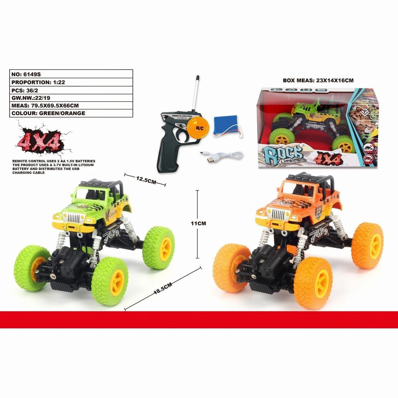 1:22 4WD graffito Jeep climber Green