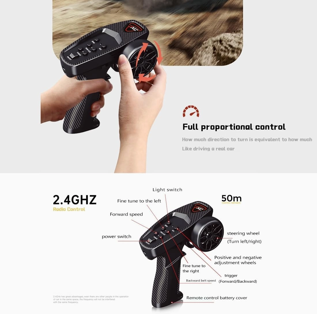1/24 Scale Delica RC Car Model, 2.4G 4WD Off-Road Brushed Remote Control Vehicle with LED Light & Variable Speed, Wagon Toy Car for Adults Gift