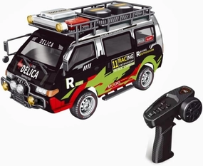 1/24 Scale Delica RC Car Model, 2.4G 4WD Off-Road Brushed Remote Control Vehicle with LED Light & Variable Speed, Wagon Toy Car for Adults Gift