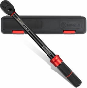 1/2-Inch Drive Click Torque Wrench - 10-170 Ft-Lb/13.6-230.5Nm, Dual-Direction Adjustable 72 Tooth Torque Wrench with Dual Range Scales, High 3% Precision for Bike, Motorcycle and Car Repair