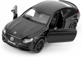 1:36 Benz C63 S AMG Car Model, Diecast Pull Back Model Toy Car, Doors Open, Collection Kids Toy for Aged 3 and up, Gift Black