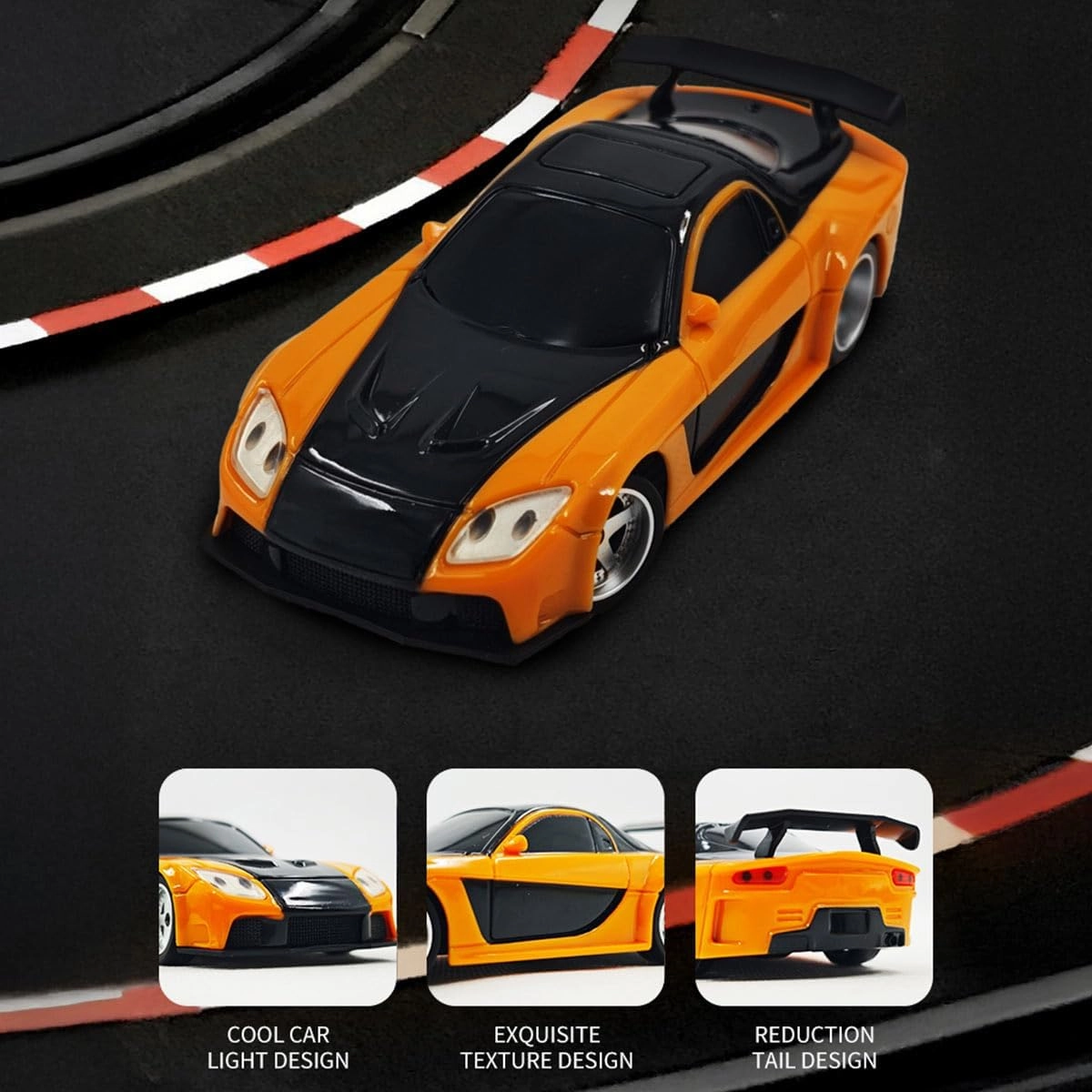 1/43 Scale 2.4G Full-Proportional Mini Electric RC Drift Racing Car Model with LED Lights (Gyro RTR Version/White Sports Car Version)