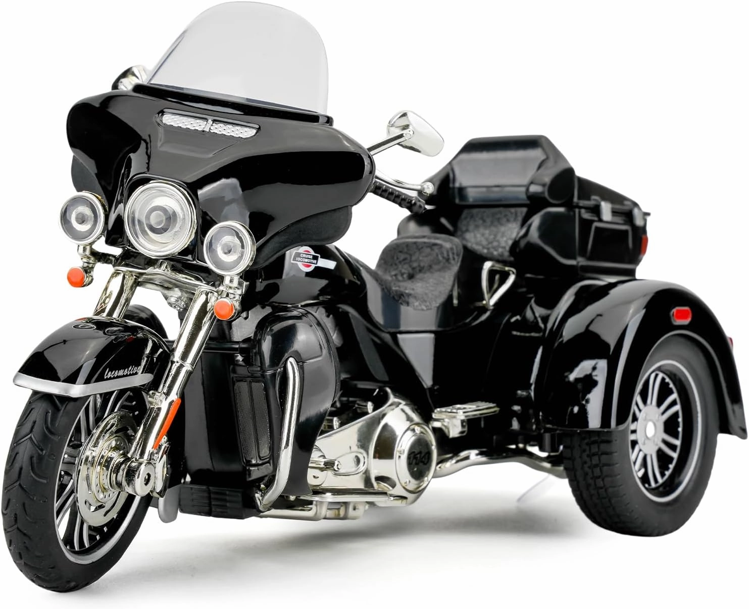 1:9 Harley Daividson Motorcycle Model Cars, Pull Back Die-cast Collectible Vehicles, Toy Cars with Sounds＆Lights for Kids Boys Girls and Adults, Gift Black.