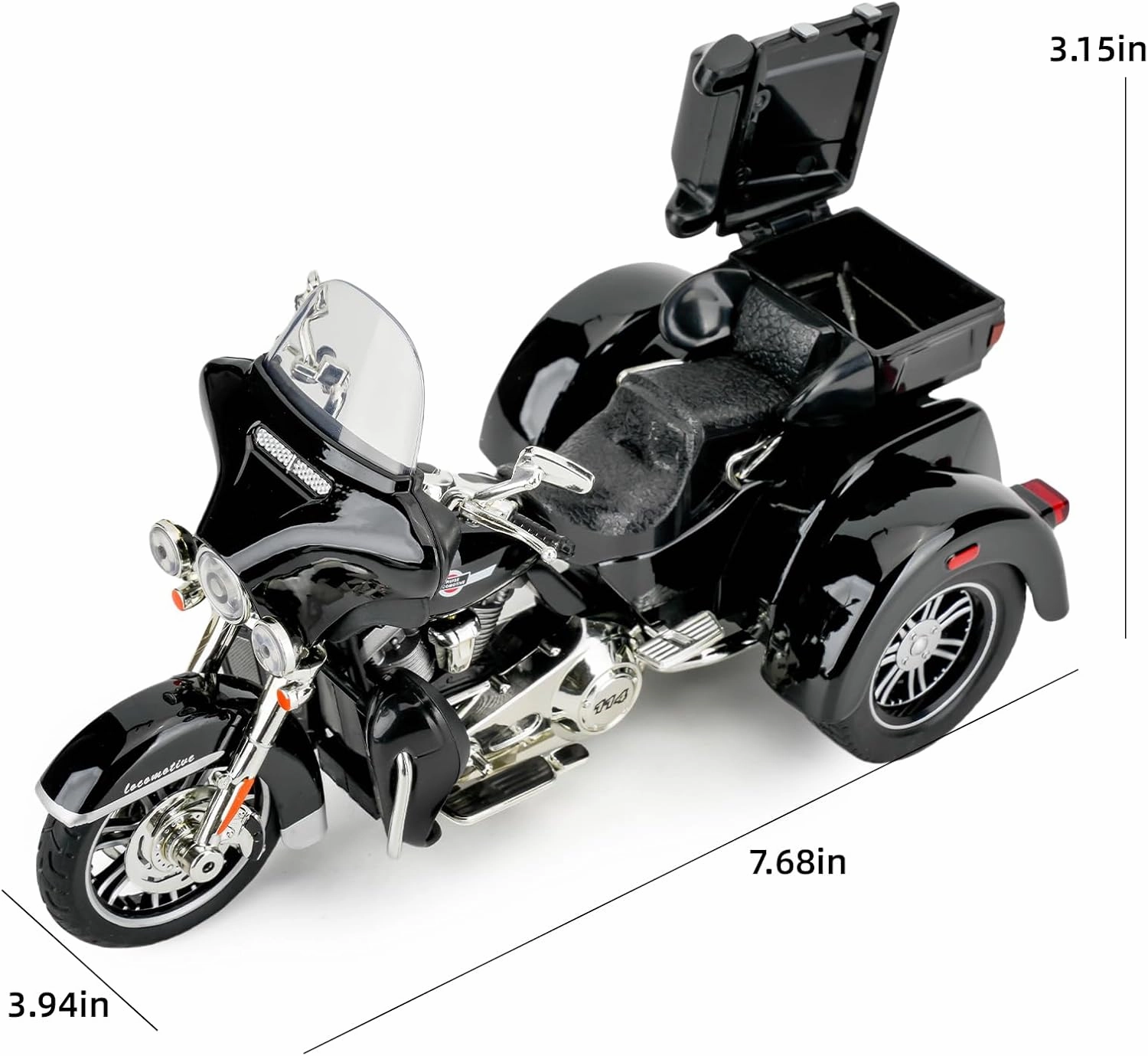 1:9 Harley Daividson Motorcycle Model Cars, Pull Back Die-cast Collectible Vehicles, Toy Cars with Sounds＆Lights for Kids Boys Girls and Adults, Gift Black.