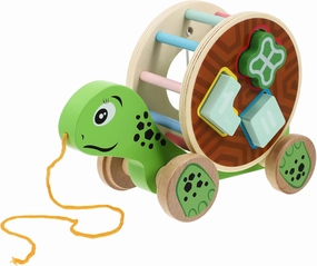 1pc Pull Along for Cartoon Turtle Design Safe Edges Encourages Walking Materials Educational Drag Car