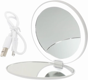 1set Portable Led Makeup Mirror Compact Design for Travel High Definition Reflection Lightweight Durable for Daily Use Go Touch-ups for Women