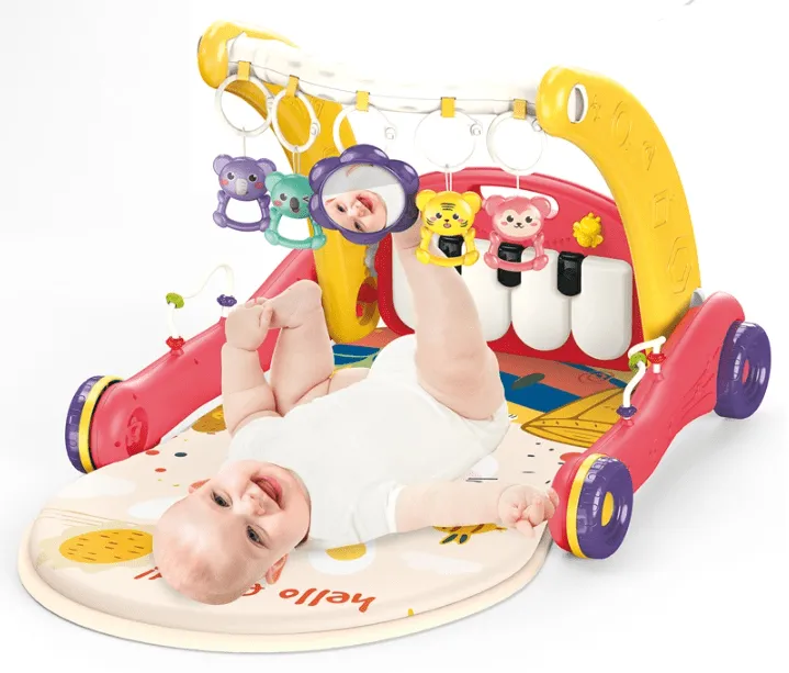 2 In 1 Baby Walker & Piano Rack | Baby Gym Play Mat