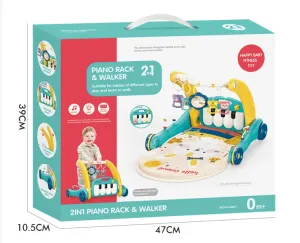 2 In 1 Baby Walker & Piano Rack | Baby Gym Play Mat