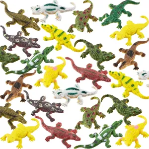 24 Pieces Crocodile Toy 2.75 Inch Alligator Simulation Realistic Plastic Alligator Wild Life Jungle Animal Model Figure Toy Crocodiles for Easter Egg Fillers