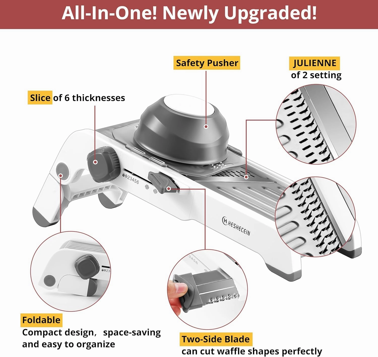 24-In-1 Mandoline Slicer for Kitchen with Waffle Fry Cutter Blade,Adjustable Kitchen Mandoline Slicer,Food Chopper,Safe Mandoline Food Slicer,Mandolin with Waffle Fry Cutter-Grey