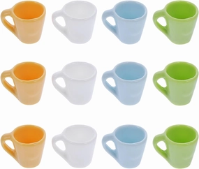 24 Pcs Mini Mug Decoration Coffee Cups Miniature Doll House Toy Food Toy Furniture Set Plastic Tea Set Small House Decor Dollhouse Miniature Tea Cup Drinks
