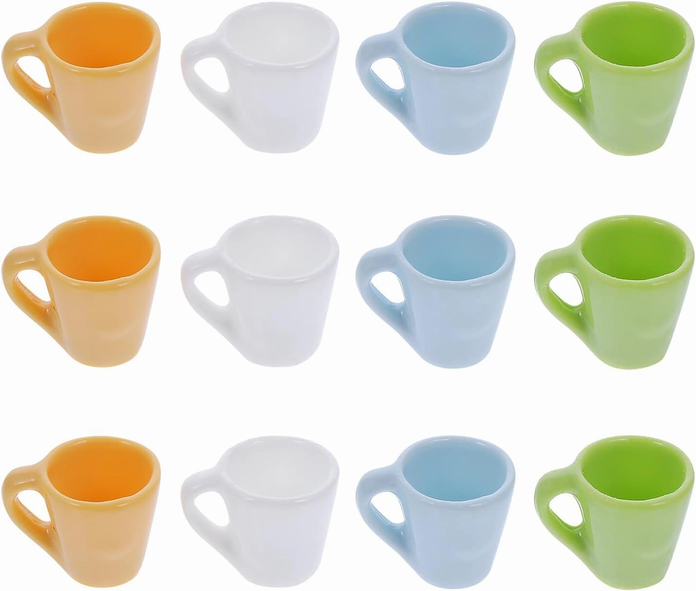 24 Pcs Mini Mug Decoration Coffee Cups Miniature Doll House Toy Food Toy Furniture Set Plastic Tea Set Small House Decor Dollhouse Miniature Tea Cup Drinks