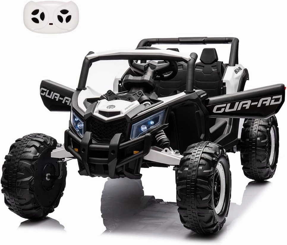 24V Ride on UTV Car, Electric Car for Kids, Battery Powerd Electric Off-Road UTV Car w/Remote Control, 2 * 200W Motor, Spring Suspension, Music, LED Headlights, Ride on Vehicle Kid Cars