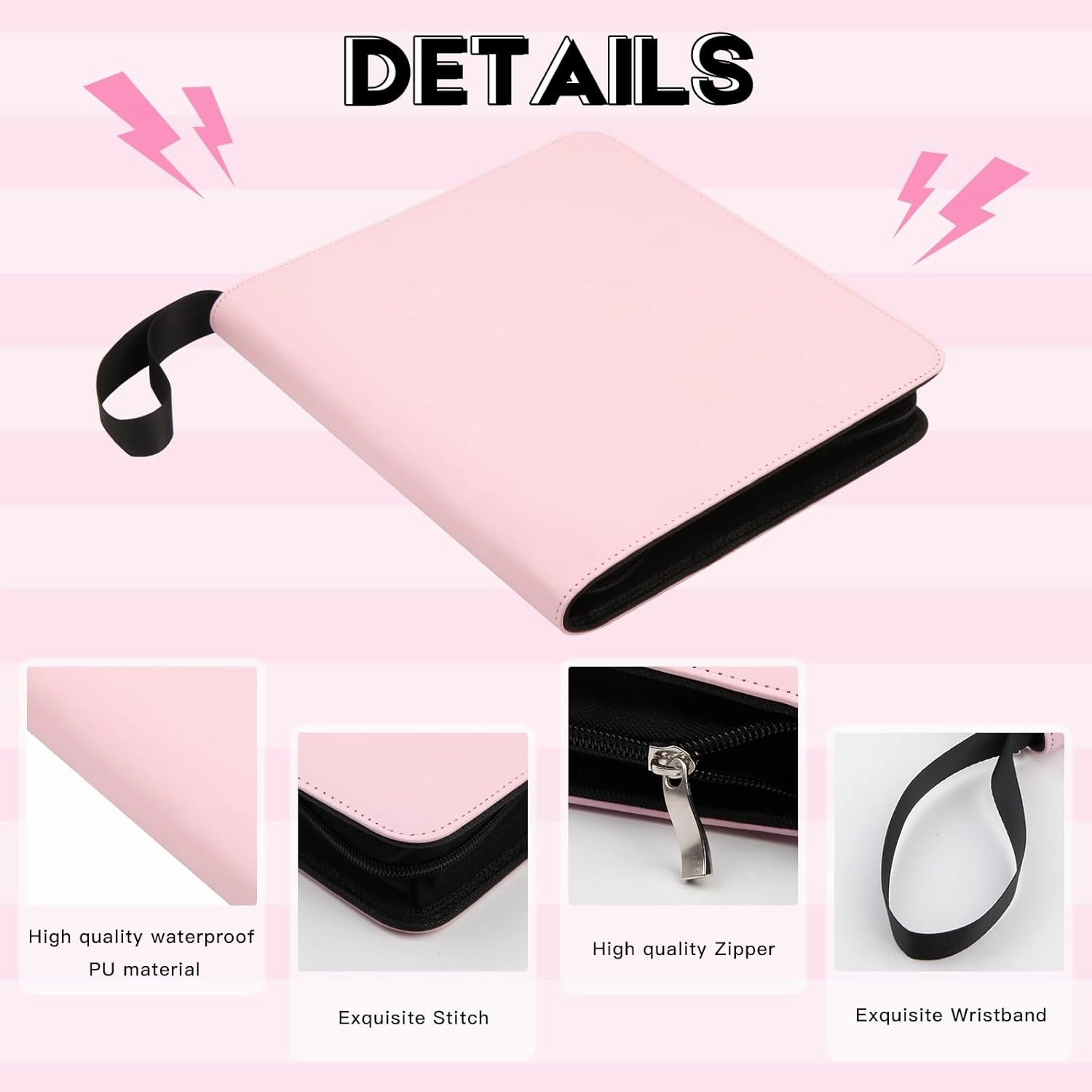 256 Pockets Large Photo Album for Polaroid Now/i-Type/600/SX-70 Instant Photos,Compatible with Fujifilm Instax Wide 400/300 and Instax Square Instant Film (Pink)