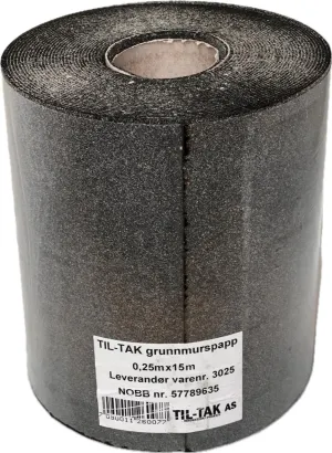 2mm Reinforced Rubberized Asphalt Felt - 10"", 49', Dark Grey