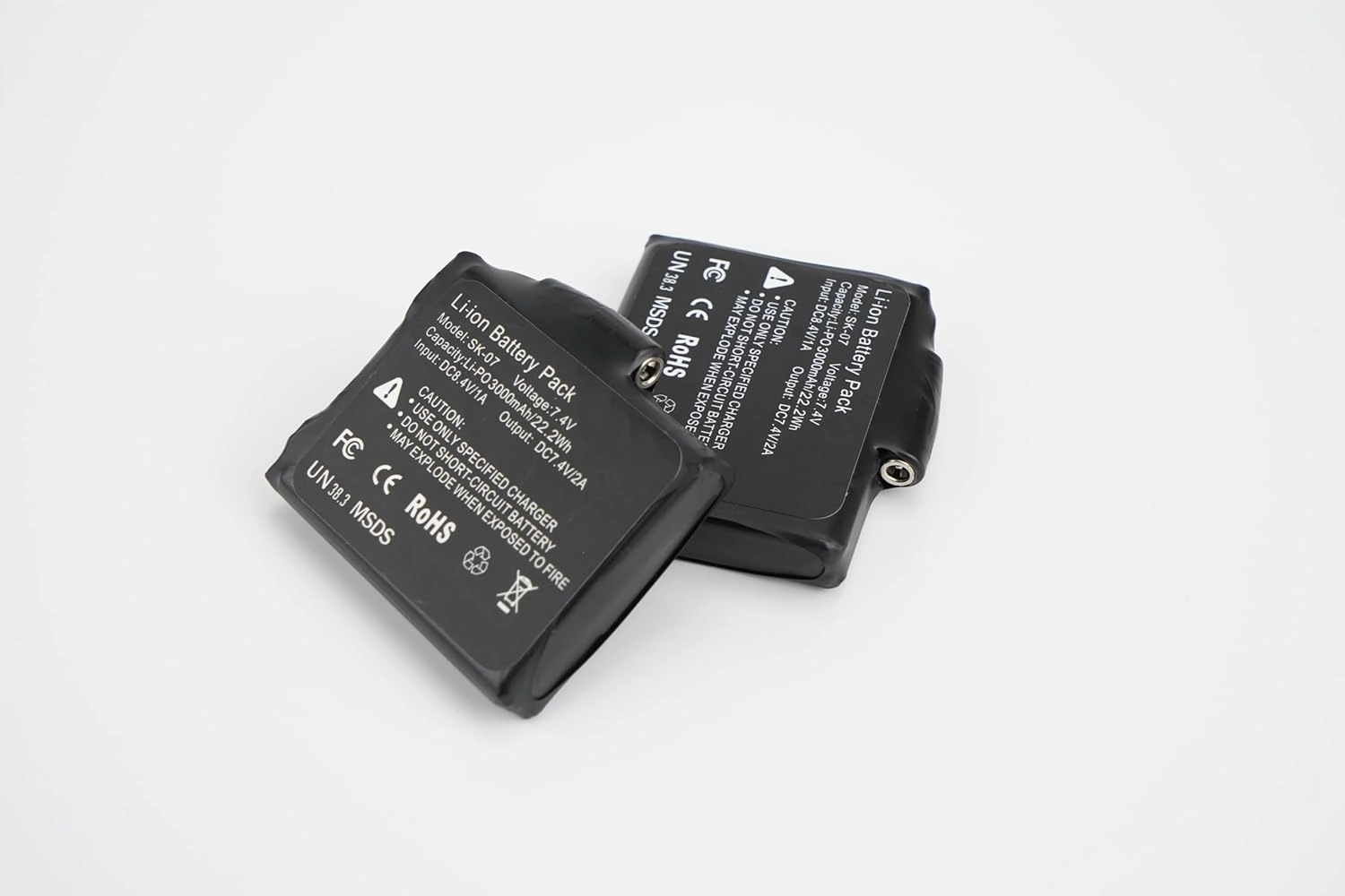 2Pack 7.4V 3000mAh Li-Polymer Rechargeable Batteries for Heated Socks Insoles Gloves Hat Scarf Spare Battery, Replacement Battery with 4 Setting
