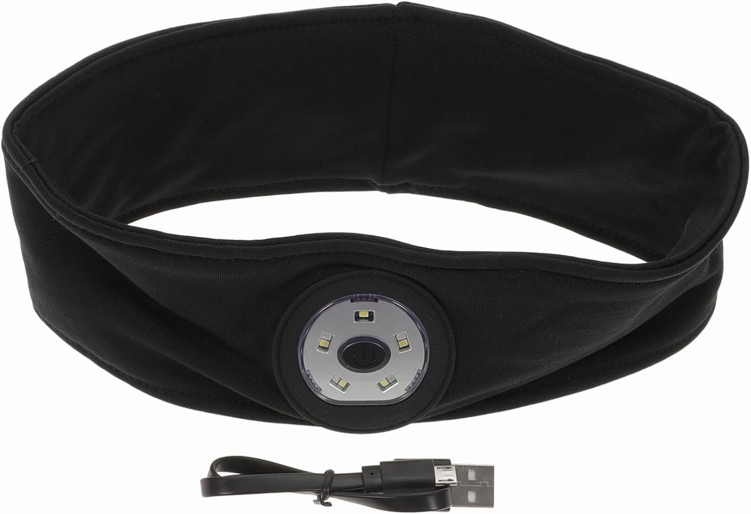 2pcs Led Sports Headbands USB Rechargeable Lighted Sweatband for Running Hiking and Camping Elastic Fitness Headwraps for Hands Illumination