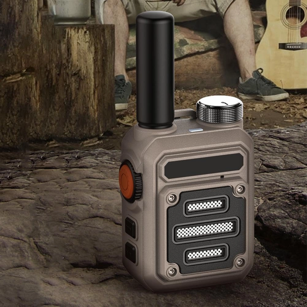 2PCS Waterproof & Shock Resistant Walkie-Talkies, Nationwide PTT Unlimited Range, Rechargeable Long Range Mini Walkie-Talkies, Instant 2 Way Radios (Khaki)