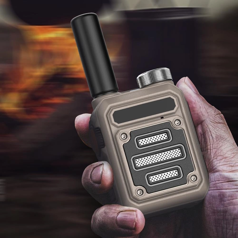 2PCS Waterproof & Shock Resistant Walkie-Talkies, Nationwide PTT Unlimited Range, Rechargeable Long Range Mini Walkie-Talkies, Instant 2 Way Radios (Khaki)