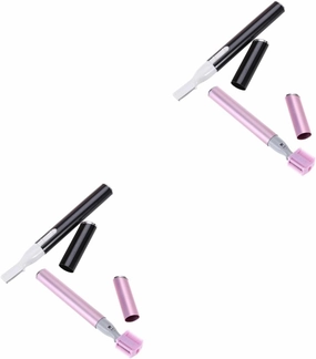 2sets Rechargeable Eyebrow Trimmer Electric Razor Hair Removal Device for Women Ladies Portable Eyebrow Razor Shaver Cut Blading 2pcs*2