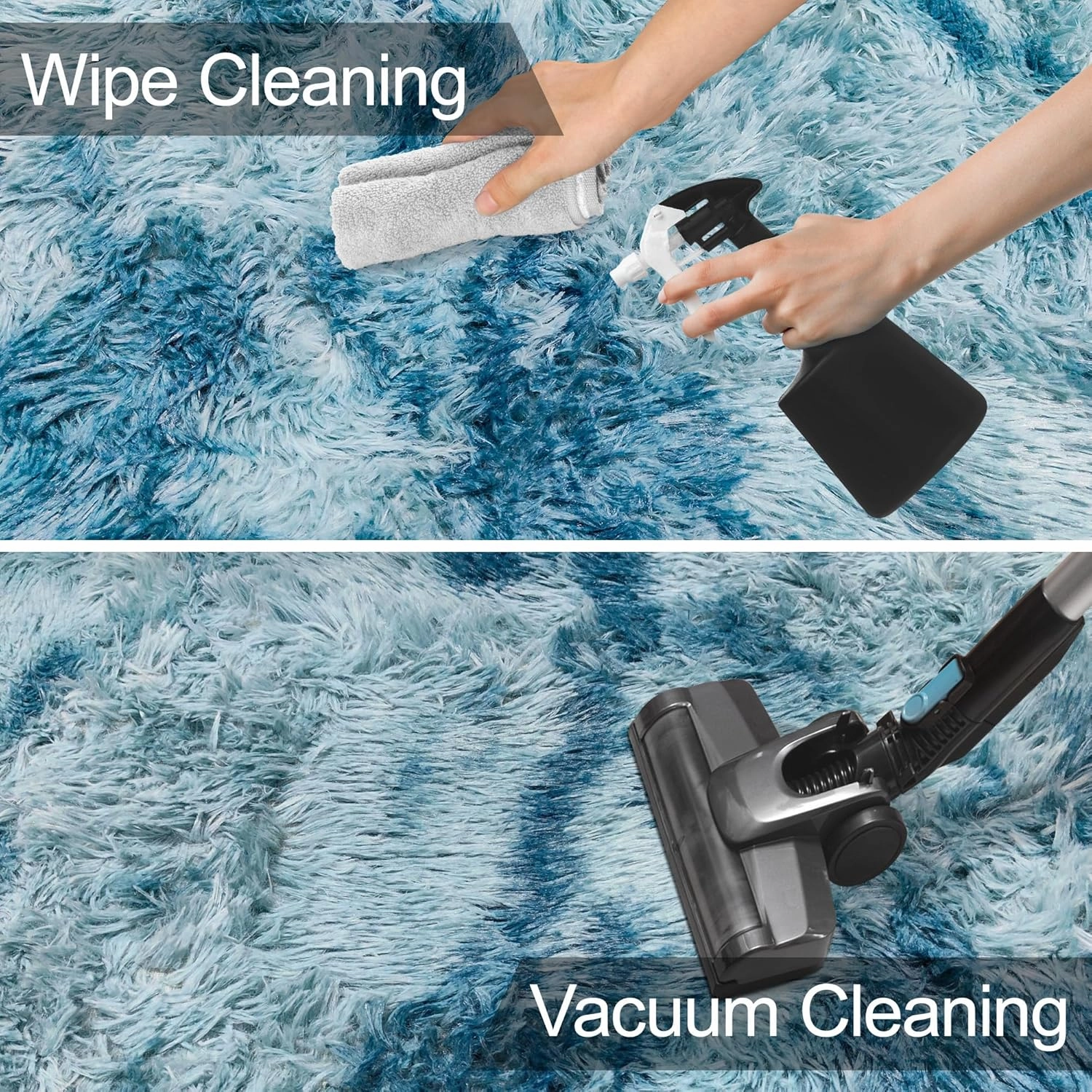2x6 ft Soft Runner Rugs for Bedroom Living Room Plush Fluffy Rug Blue Shag Rug Carpet Non Slip Washable for Nursery Dorm Fuzzy Bedside Rug Runner for Kids Girls Room Home Decor